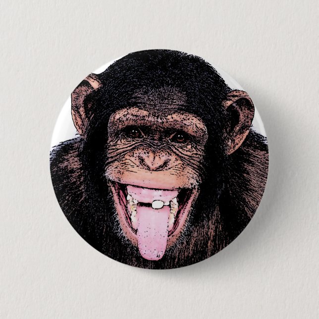 Chimpanzee Pinback Button (Front)