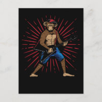 Chimpanzee playing Electric Guitar Music Lover