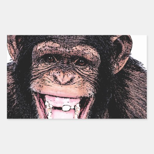 Chimpanzee Rectangular Sticker