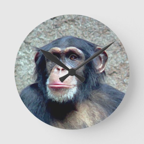 Chimpanzee Round Clock