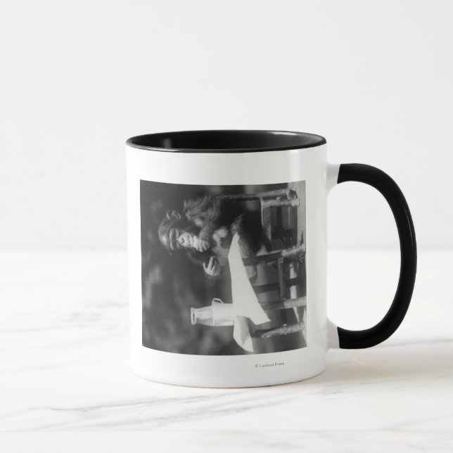 Chimpanzee Seated at Table at National Zoo Mug (Right)