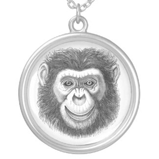 Chimpanzee Silver Plated Necklace
