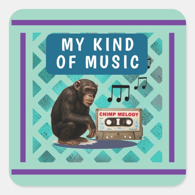 chimpanzee  square sticker (Front)