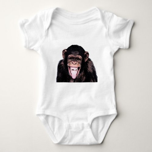 Chimpanzee Tongue Baby Bodysuit