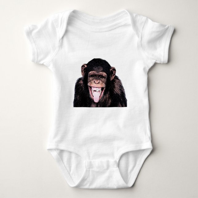 Chimpanzee Tongue Baby Bodysuit (Front)