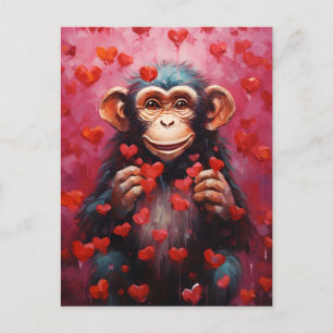 Chimpanzee Valentines day Postcard