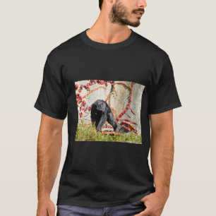 Chimpanzee walking on grass postcard square sticke T-Shirt