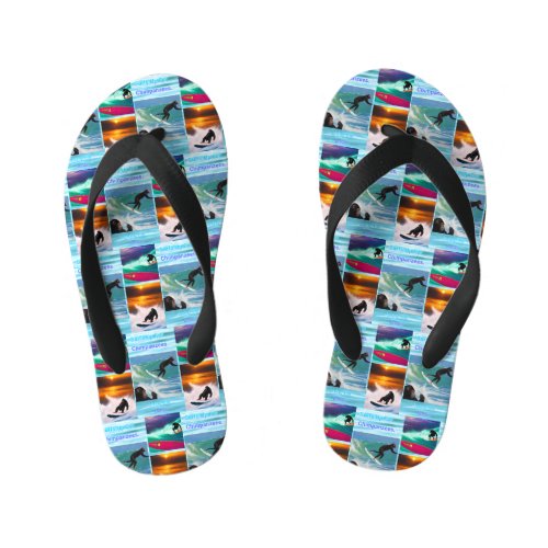 Chimpanzees Surfing Photo Collage Flip Flops