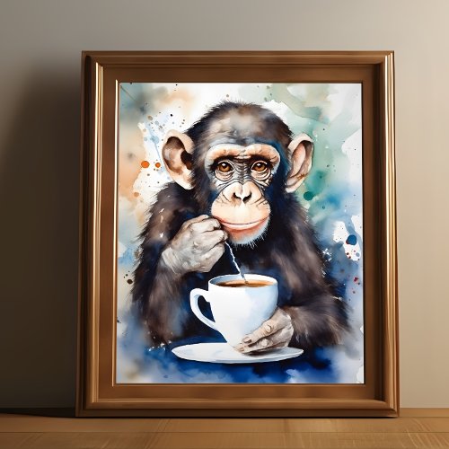 Chimps Tea Time Poster