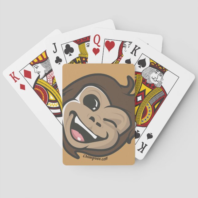Chimpsee  Cute Monkey Adorable Face Poker Cards (Back)