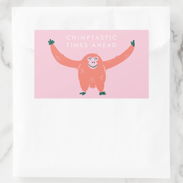 Chimptastic Times Ahead - Funny Monkey Quote Rectangular Sticker (Bag)