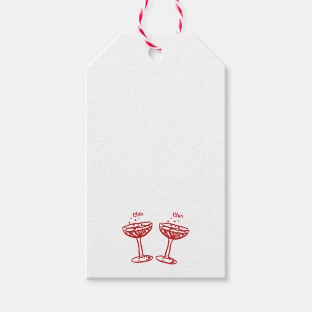 Chin Chin Champagne Party Gift Tags (Front)