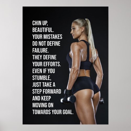 Chin Up Beautiful Womens Gym Motivational Poster