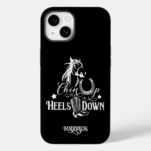 Chin up heels down cowgirl horse lover riding Case_Mate iPhone 14 case