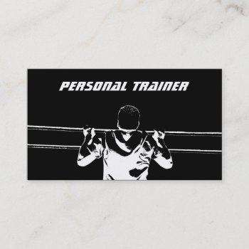 Chin Up Personal Trainer Business Card by ArtByApril at Zazzle