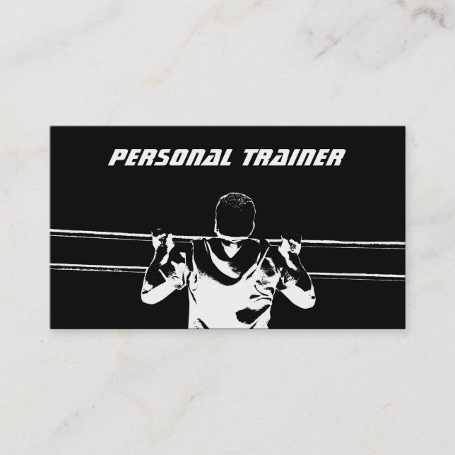 Chin Up Personal Trainer Business Card (Front)