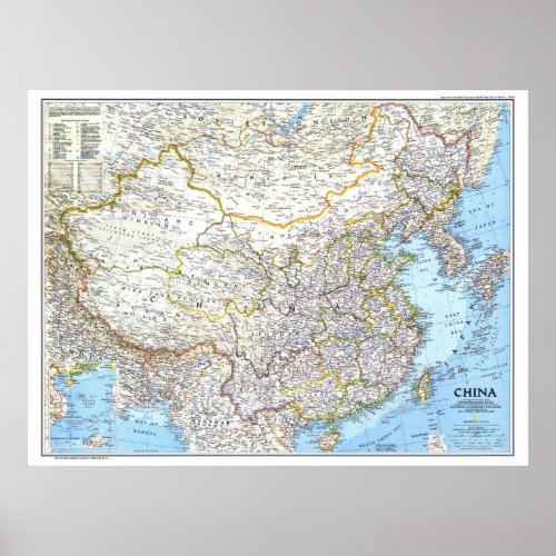  China 1991today _ Detailed classic wall map Poster