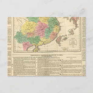 China and Japan Atlas Map Postcard