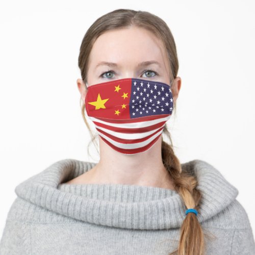 China and US Flags Face Mask