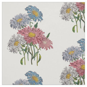 China Asters Fabric