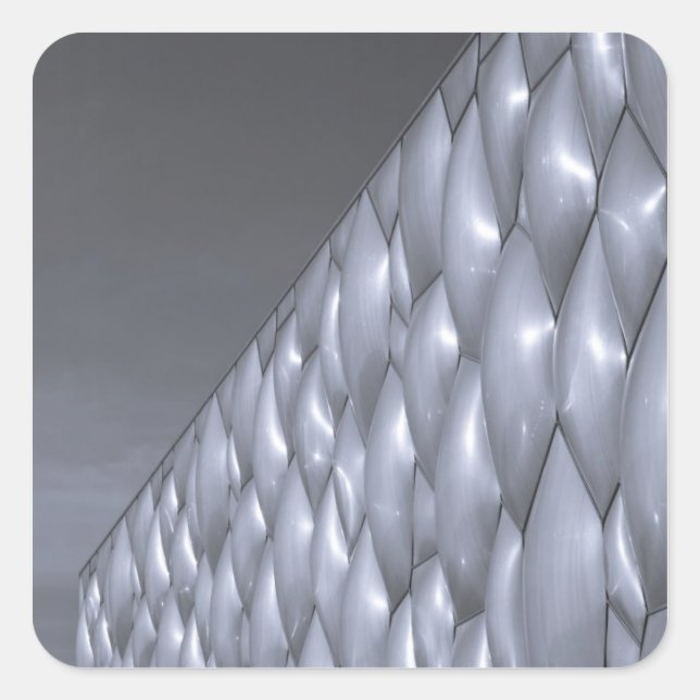 China, Beijing. National Aquatics Center Square Sticker (Front)