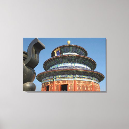 China Beijing Temple of Heaven Chinese Urn in Canvas Print