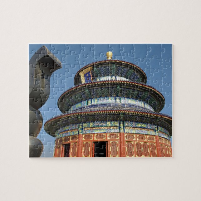 China, Beijing, Temple of Heaven, Chinese Urn in Jigsaw Puzzle (Horizontal)
