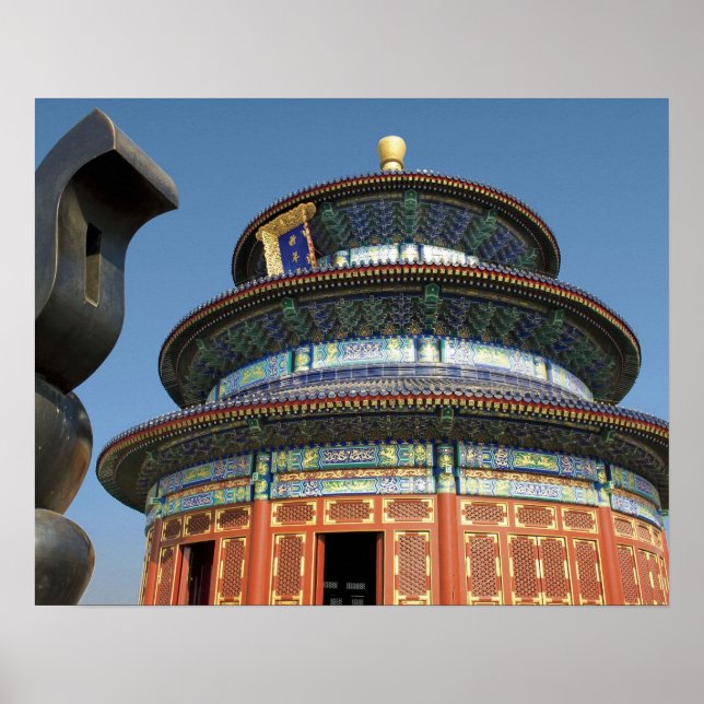 China, Beijing, Temple of Heaven, Chinese Urn in Poster (Front)
