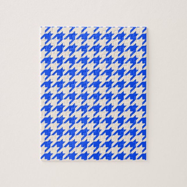 China Blue Houndstooth Jigsaw Puzzle (Vertical)