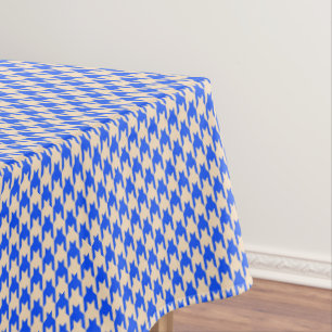 China Blue Houndstooth Tablecloth