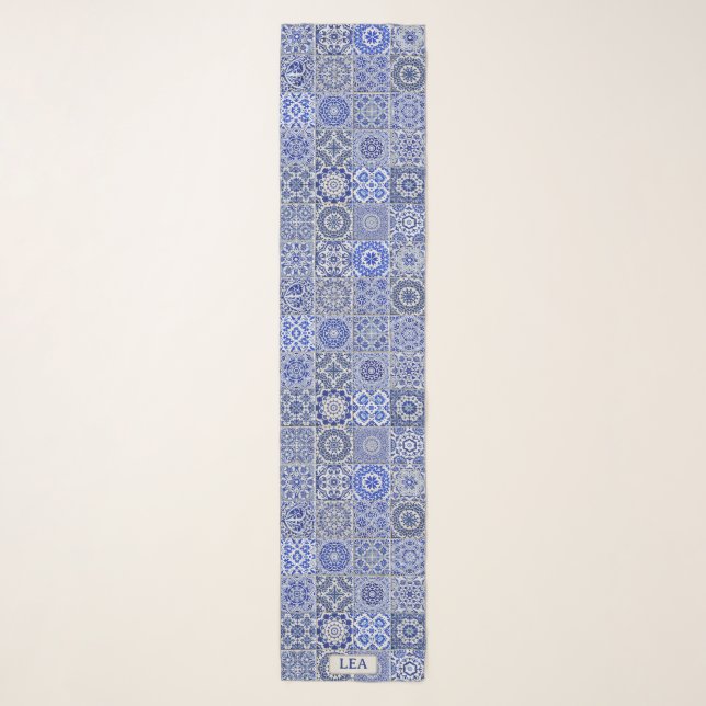 China Blue & White Tiles - Dutch Style Custom Scarf (Front)