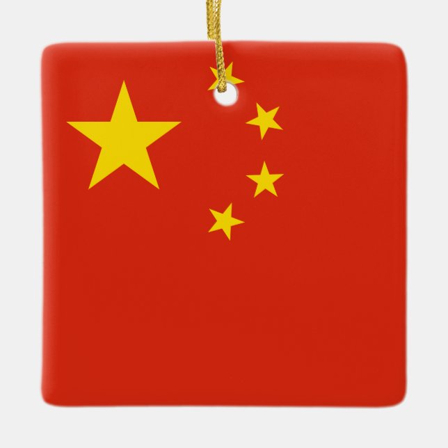 China (Chinese) Flag Ceramic Ornament (Front)