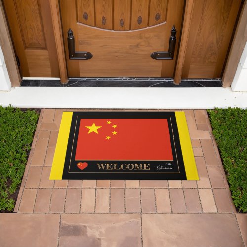 China  Chinese Flag house mats sports Welcome