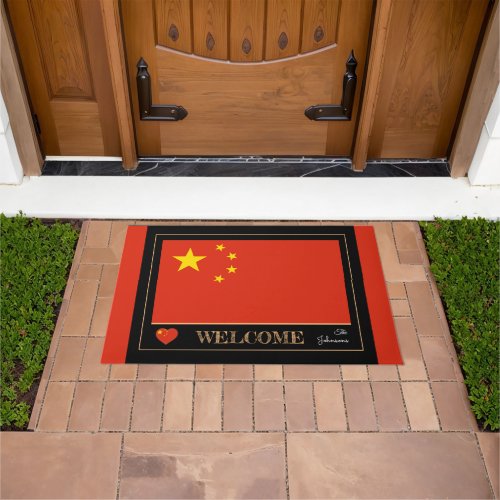 China  Chinese Flag house mats sports Welcome