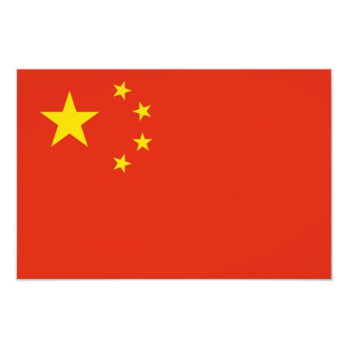 China  Chinese Flag Photo Print