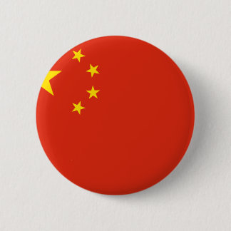 China; Chinese Flag Pinback Button