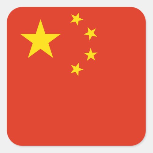 China Chinese Flag Square Sticker