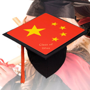 China & Chinese Flag - Students / University Graduation Cap Topper