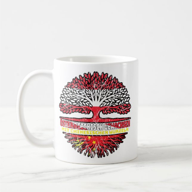 China Chinesisch Österreichisch Österreich Baum Coffee Mug (Left)