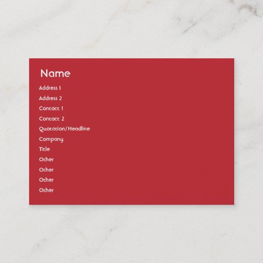 Customizable China - Chubby Business Card Template