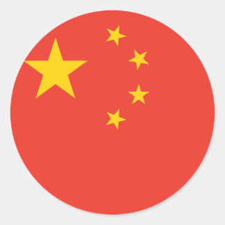 China Country Flag Design Classic Round Sticker