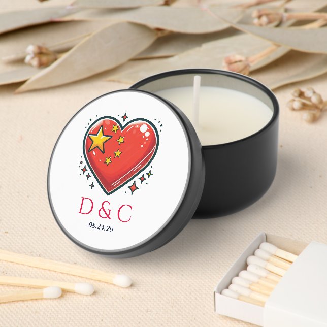 China Couple Heart Wedding Mini Candle Favors (Insitu)