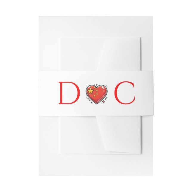 China Couple Wedding Invitation Belly Band (Front Example)
