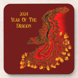 China Dragon , 2024 Year Of The Dragon Beverage Coaster