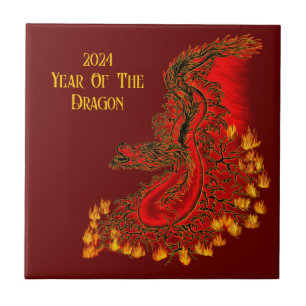 China Dragon , 2024 Year Of The Dragon Ceramic Tile