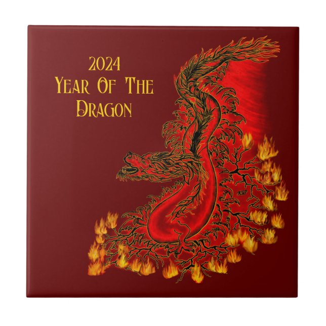 China Dragon , 2024 Year Of The Dragon Ceramic Tile (Front)