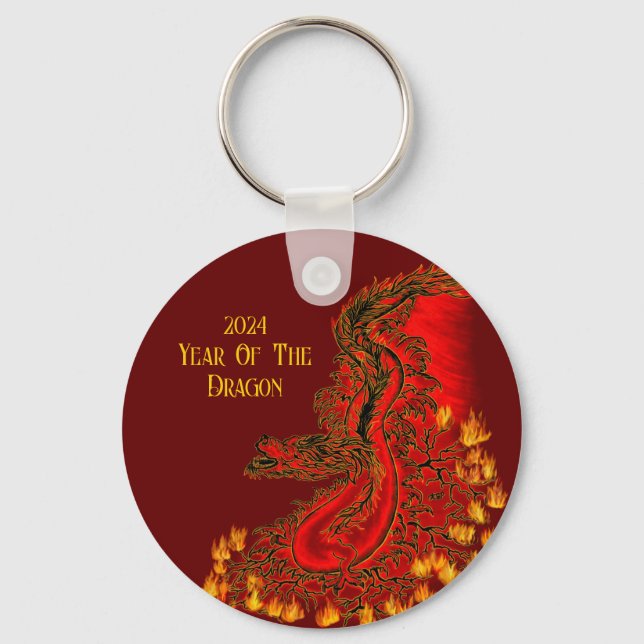 China Dragon , 2024 Year Of The Dragon Keychain (Front)