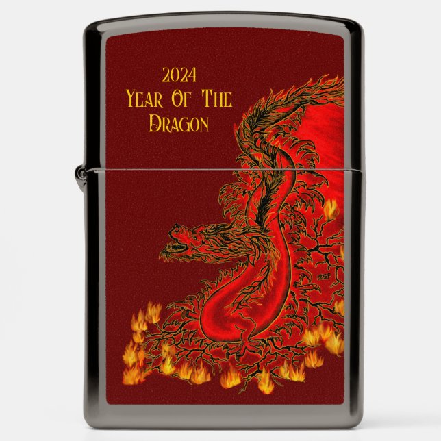 China Dragon , 2024 Year Of The Dragon Zippo Lighter (Front)
