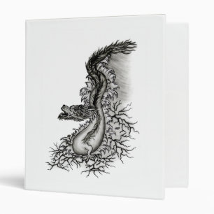 China Dragon, Black and white Design in Tattoostyl 3 Ring Binder