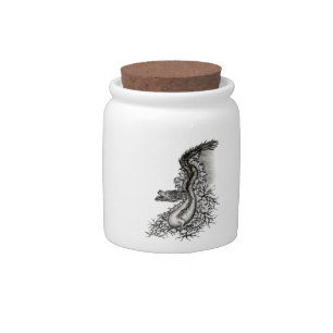 China Dragon, Black and white Design in Tattoostyl Candy Jar